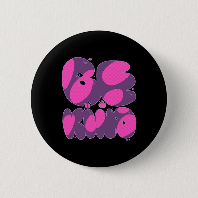 Be Kind Pink And Purple Sticker  Button (Front)