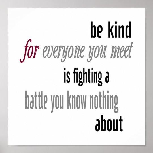 Be Kind Poster | Zazzle.com