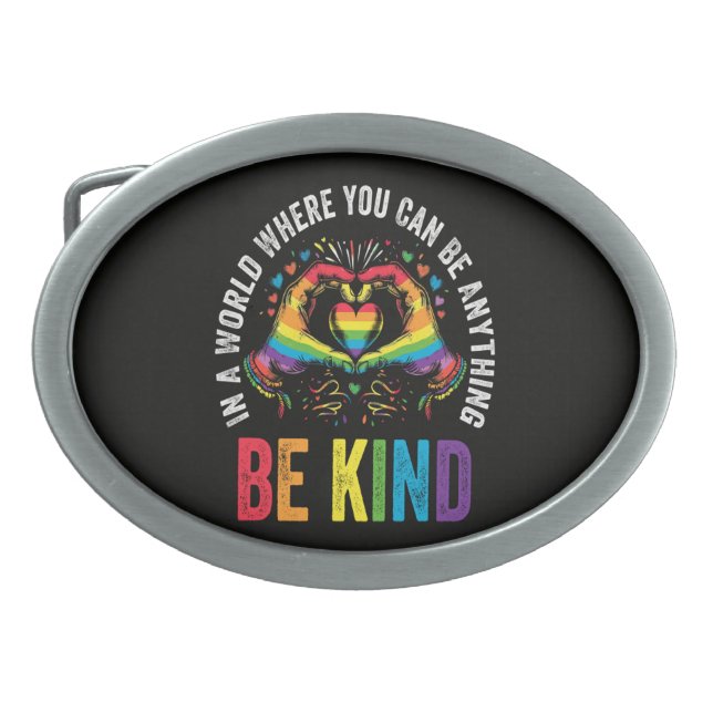 Be Kind Pride LGBT Month Belt Buckle (Front)