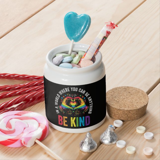 Be Kind Pride LGBT Month Candy Jar (In Situ)