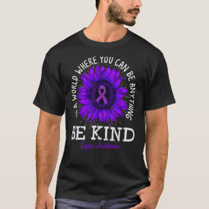 Be Kind Purple Ribbon Sunflower Lupus Awareness T-Shirt