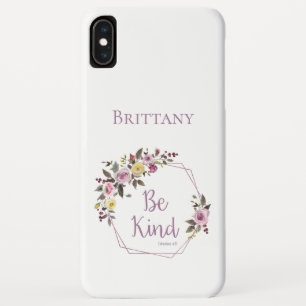 Be Kind Purple Yellow Floral Watercolor iPhone XS Max Case