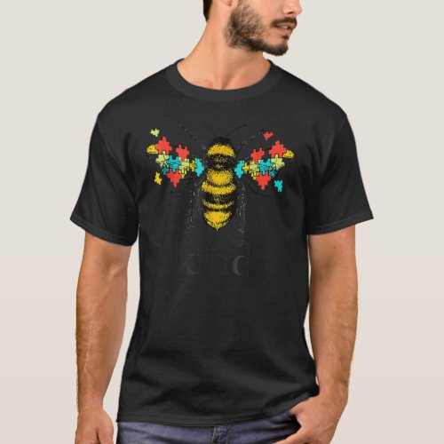 Be Kind Puzzle Autism Awareness Bee Kind Puzzle Pi T_Shirt