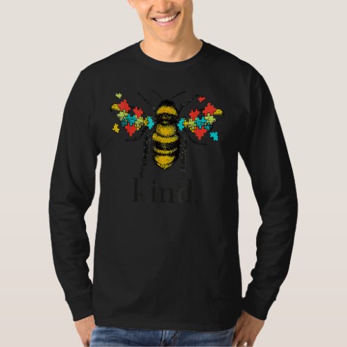 Be Kind Puzzle Autism Awareness Bee Kind Puzzle Pi T_Shirt