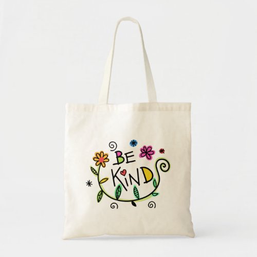 Be Kind Quote Cute Typography Tote Bag