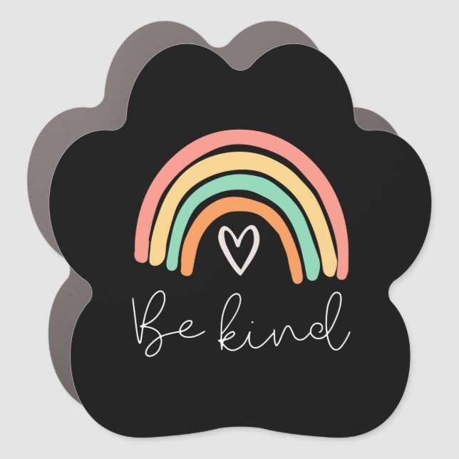 Be kind rainbow anti bullying rainbow car magnet (Front)