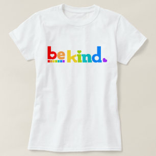 Be kind rainbow colored graphic slogan T-Shirt