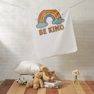 Be Kind Rainbow – Colorful Positive Quote Design Baby Blanket
