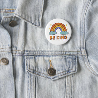Be Kind Rainbow – Colorful Positive Quote Design Button