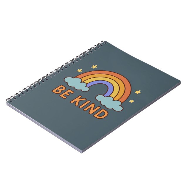 "Be Kind Rainbow – Colorful Positive Quote Design" Notebook (Left Side)