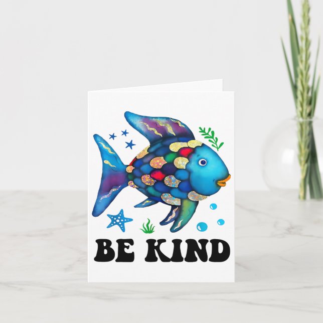Be Kind Rainbow Fish Teacher Life Teacher Back To  Card (Front)