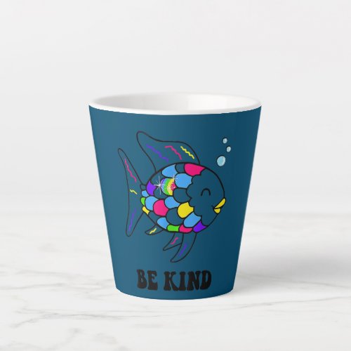 Be Kind Rainbow Fish Teacher Life Teaching Back Latte Mug