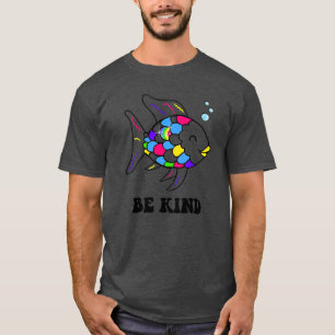 Be Kind Rainbow Fish Teacher Life Teaching Back T-Shirt