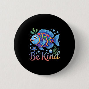 Be kind rainbow fish teacher reading book lover button