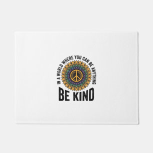 Be Kind Rainbow Flower Peace Vintage Shirt Design_ Doormat