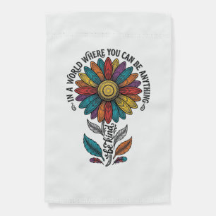 Be Kind Rainbow Flower Vintage Engraving Shirt_1 Garden Flag