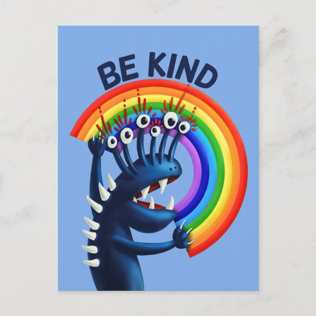 Be Kind Rainbow Funny Kindness Postcard (Front)