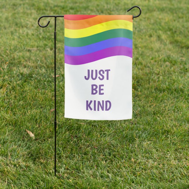 Be Kind Rainbow Garden Flag (In SItu)