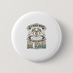 Be Kind Rainbow Heart Hands Vintage Shirt Design_1 Button