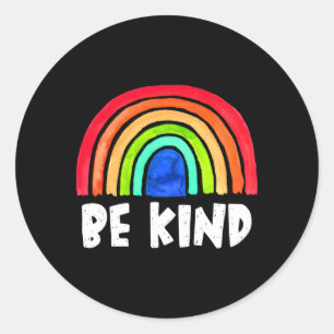 Be Kind Rainbow Kindness Anti-Bullying Inspiration Classic Round Sticker
