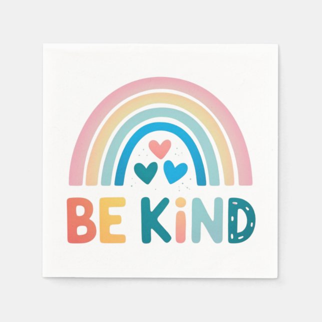 Be Kind Rainbow Napkins (Front)