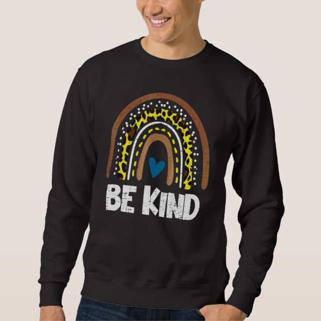 Be Kind Rainbow Orange Anti Bullying Unity Day Kid Sweatshirt (Front)