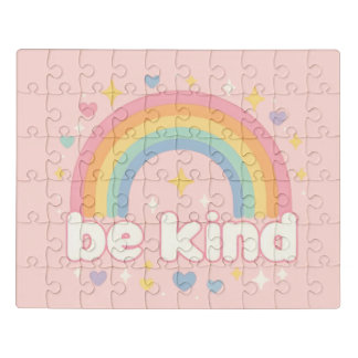 Be Kind – Rainbow Pastel Positivity Jigsaw Puzzle