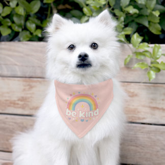 Be Kind – Rainbow Pastel Positivity Pet Bandana Collar