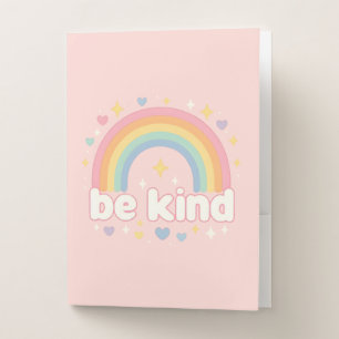 Be Kind – Rainbow Pastel Positivity Pocket Folder