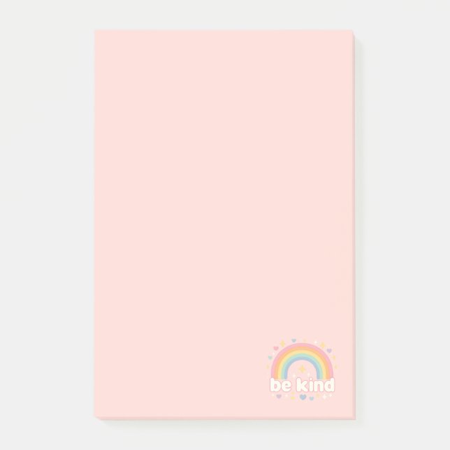Be Kind – Rainbow Pastel Positivity Post-it Notes (Front)