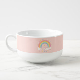 Be Kind – Rainbow Pastel Positivity Soup Mug
