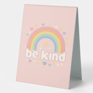 Be Kind – Rainbow Pastel Positivity Table Tent