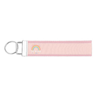 Be Kind – Rainbow Pastel Positivity Wrist Keychain