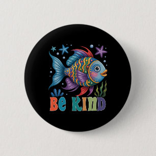 Be Kind Rainbow Scale Fish Teacher Reading Book To Button