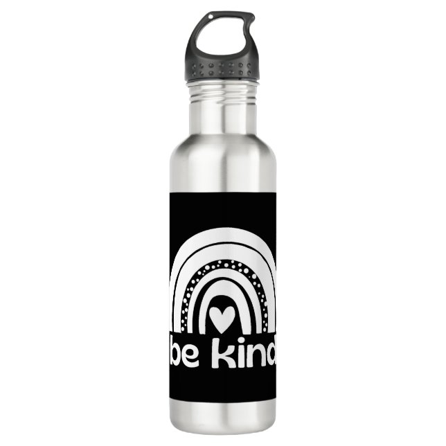 Be Kind Rainbow Stainless Steel Water Bottle (Front)