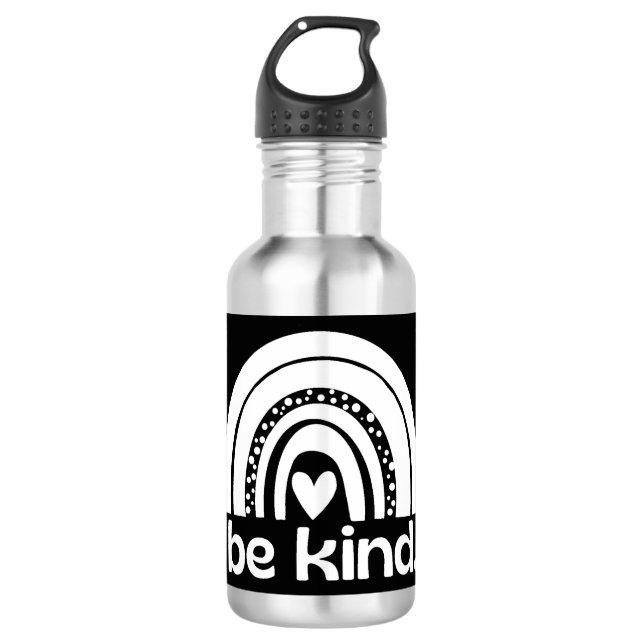 Be Kind Rainbow Stainless Steel Water Bottle (Front)