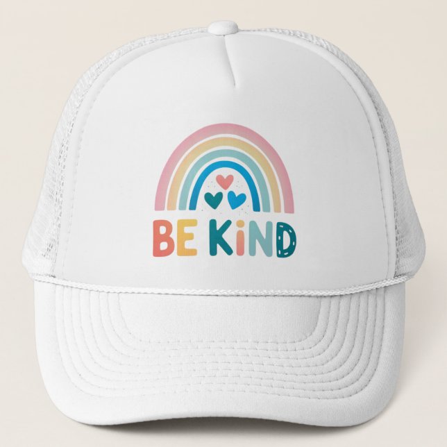 Be Kind Rainbow  Trucker Hat (Front)