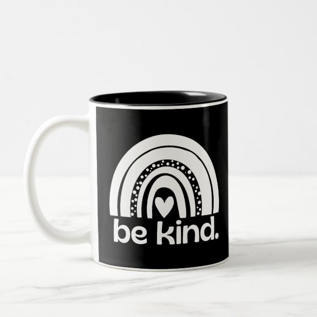 Be Kind Rainbow Two-Tone Coffee Mug (Left)