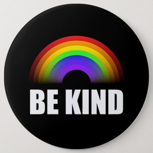 Be Kind Rainbow White Button