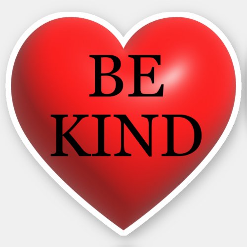 Be Kind Red Heart Sticker