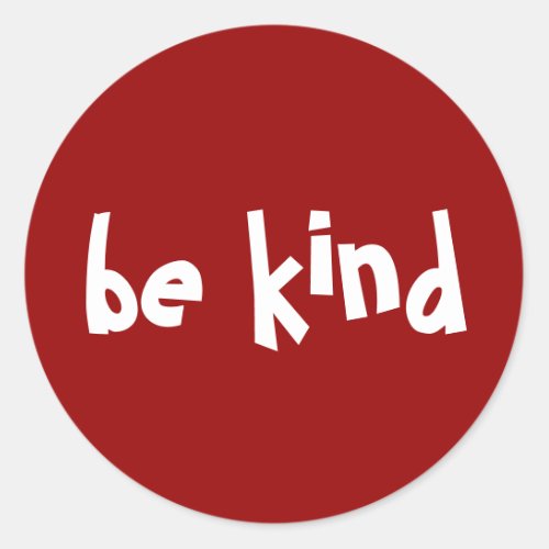 Be Kind RedTypography Navy White  Classic Round Sticker