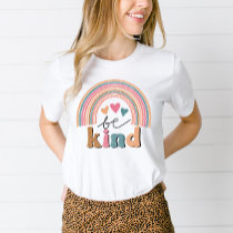 Be Kind Retro Rainbow Positivity Quote T-Shirt