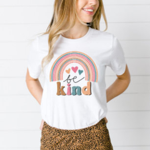 Be Kind Retro Rainbow Positivity Quote T-Shirt