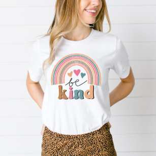 Be Kind Retro Rainbow Positivity Quote T-Shirt