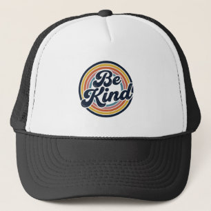 Be Kind Retro Rainbow Vintage Shirt Design_1 Trucker Hat