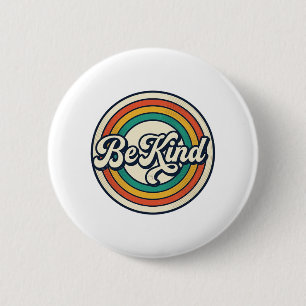 Be Kind Retro Rainbow Vintage Shirt Design_2 Button