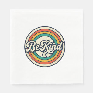 Be Kind Retro Rainbow Vintage Shirt Design_2 Napkins