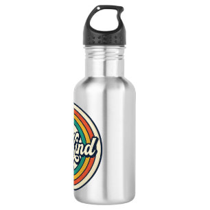 Be Kind Retro Rainbow Vintage Shirt Design_2 Stainless Steel Water Bottle