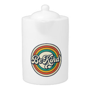 Be Kind Retro Rainbow Vintage Shirt Design_2 Teapot