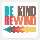 BE KIND REWIND - Retro Video Rental Sticker (Clean) Home Decor Rug